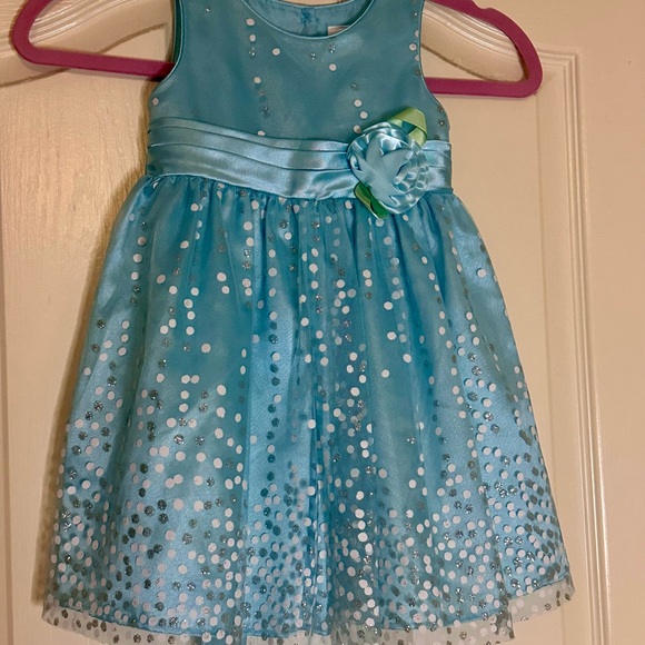 Other - Elegant Blue Kids Dress with Floral Accent